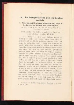 IV. Die Reichsgesetzgebung gegen die Gesellenverbände.