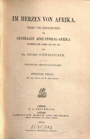Im Herzen von Afrika : Reisen und Entdeckungen im centralen Aequatorial-Afrika während der Jahre 1868 - 1871, 2