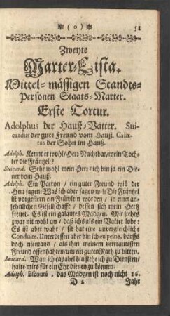Zweyte Marter-Lista. Mittel-mässigen Standts-Personen Staats-Marter.