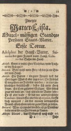 Zweyte Marter-Lista. Mittel-mässigen Standts-Personen Staats-Marter.