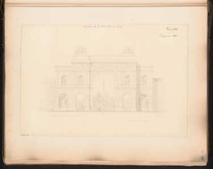 Siegestor auf dem Belle-Alliance-Platz (Hallesches Tor), Berlin-Kreuzberg Monatskonkurrenz Dezember 1871: Aufriss Vorderansicht; Maßstabsleiste