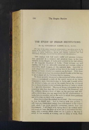 The Study of Indian Institutions