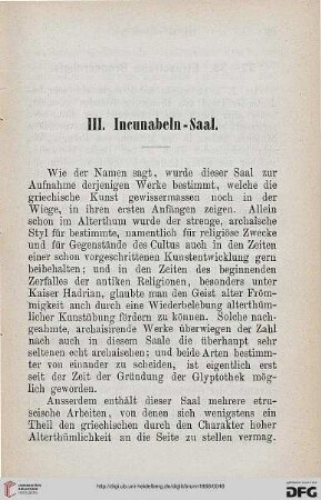 III: Incunabeln-Saal