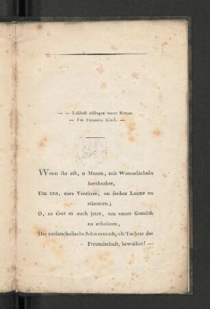 [Aus zärtlicher Freundschaft dem Herrn von Paris geweiht.]