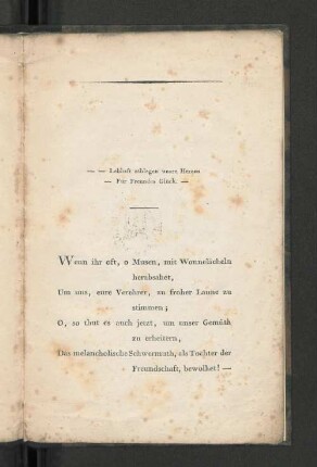[Aus zärtlicher Freundschaft dem Herrn von Paris geweiht.]