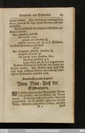Das funffzehende Capitel. Vom Blut-Fluß der Schwangern.