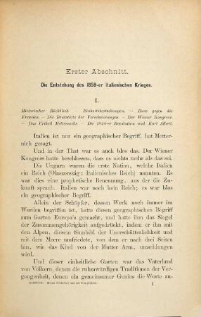 Meine Schriften aus der Emigration, 1. Die Periode des 1859-er italienischen Krieges