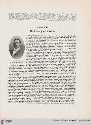 Gruppe XIII: Bekleidungs - Industrie