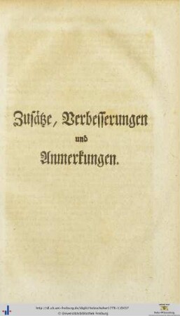 Zusätze, Verbesserungen und Anmerkungen