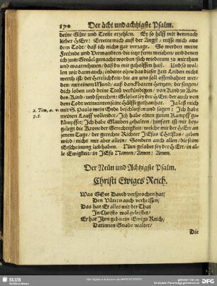 Der Neun und Achtzigste Psalm. Christi Ewiges Reich