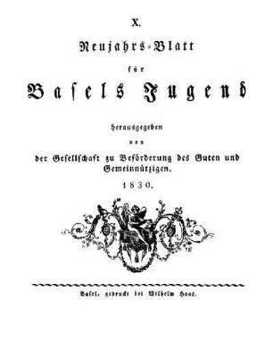 10: Neujahrsblatt für Basels Jugend - 10.1830