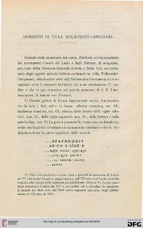 50.1922: Iscrizioni di Villa Wolkonsky-Campanari