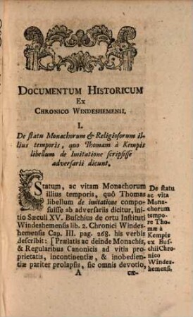Documenta Historica Ex Chronico Windeshemensi, Ordinis Canonicorum Regularium