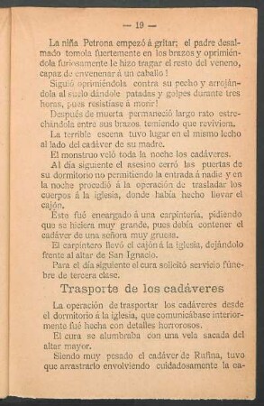 Transporte de los cadáveres