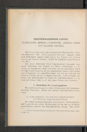 Dreiundzwangzigstes Capitel. Lichtpausen mittels Cyanotypie. (Weisse Linien auf blauem Grunde.)