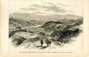 The capture of Tweed - the Bay of Vigo, Spain, and Fort San Sebastian : eine Darstellung der Bucht von Vigo in Spanien, wo Tweed verhaftet wurde