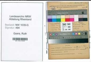 Entnazifizierung Ruth Goers , geb. 21.11.1908 (Gesangspaedagodin)