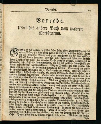 217-218, Vorrede. Ueber das andere Buch vom wahren Christentum