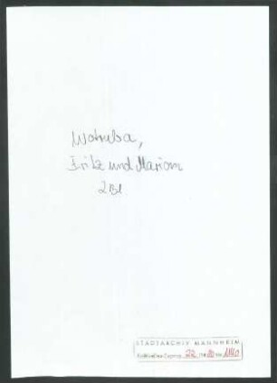 Wotruba, Fritz und Marian, Wien, an Wichert