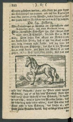 Die 64. Historia. Wie Eulenspiegel zu Wismar ein Pferdekäufer oder Roßtäuscher ward, und einen Kaufmann betrog