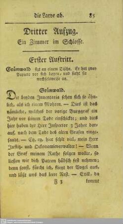 Dritter Aufzug. Ein Zimmer im Schlosse