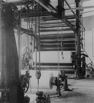Kalander, 3450 mm breit : Technikgeschichte | Technologie | Papier-Fabrikation