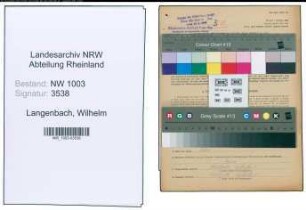 Entnazifizierung Wilhelm Langenbach , geb. 31.07.1908 (Kaufm.Angestellter)