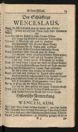 Der Schläffrige Wenceslaus.