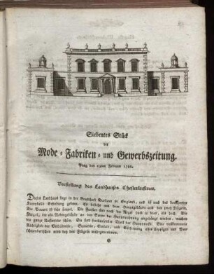 Siebentes Stück. Prag den 13ten Februar 1788.