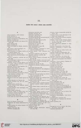 III. Indice dei nomi e delle cose notabili
