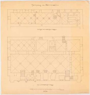 Rathaus, Göttingen: Alter Zustand: Grundriss Keller, und Zwischengeschoss 1:100