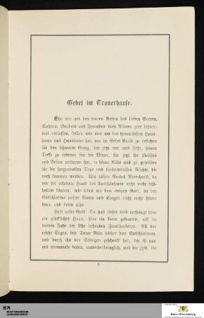 Gebet im Trauerhause