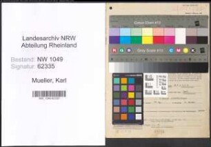 Entnazifizierung Karl Mueller , geb. 24.03.1892 (Verwaltungsangestellter)