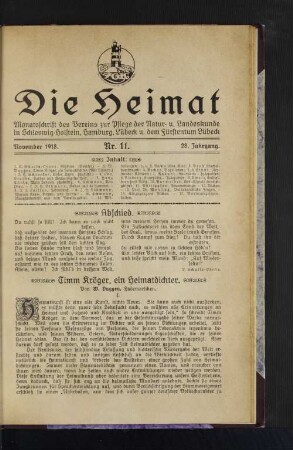 Timm Kröger, ein Heimatdichter. I.
