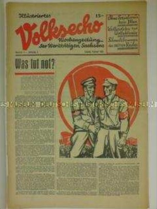 Wochenzeitung für die Werktätigen Sachsens