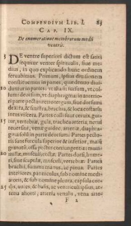 Cap. IX. De enumeratione membrorum medii ventris.