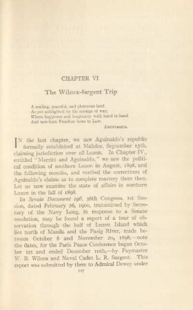 Chapter VI. The Wilcox-Sargent trip