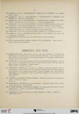 Arbeiten aus Ton (Nr. 575-594)