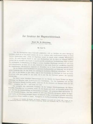Zur Struktur der Magenschleimhaut.