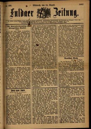 Ausgabe vom Mittwoch, den 24. August 1887.