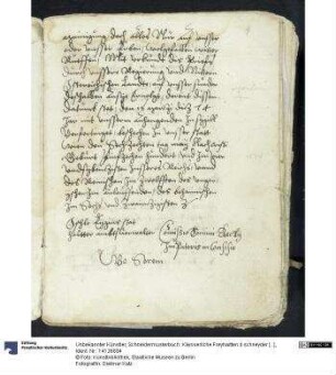 Schneidermusterbuch: Käysserliche Freyhaitten d schneyder [...]