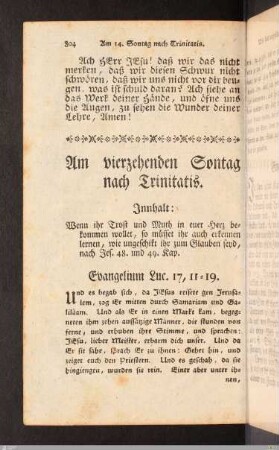 Am vierzehenden Sontag nach Trinitatis.