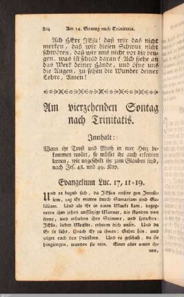 Am vierzehenden Sontag nach Trinitatis.