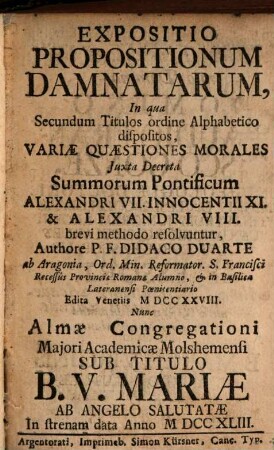 Brevis Expositio propositionum damnatarum