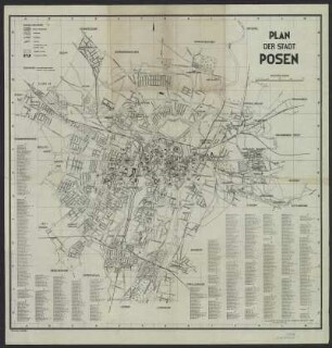 Stadtplan von Posen, 1 : 20 000, Kupferstich, 1939