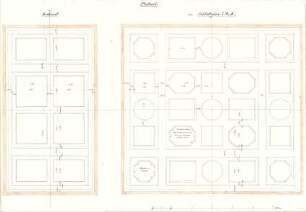 Gärtner, Friedrich von; Athen (Griechenland); Königliche Residenz (Athener Schloss) - Kabinett - Plafond u. Schlafzimmer - Plafond (Aufrisse)