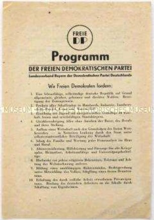 Programmatisches Flugblatt der FDP