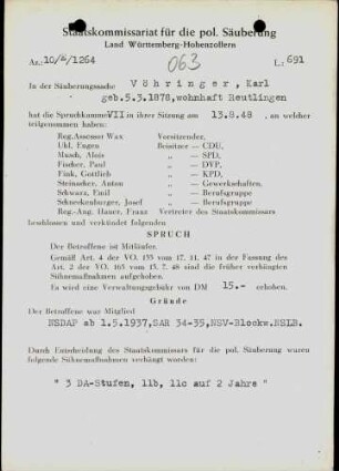Vöhringer, Karl