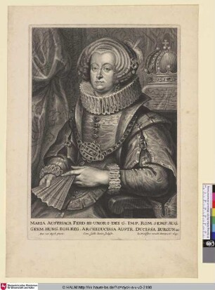 Maria Austriaca [Porträt der Kaiserin Maria Anna des Heiligen Römischen Reichs; Maria Anna, Wife of Emperor Ferdinand III.; Portret van Maria Anna van Oostenrijk]