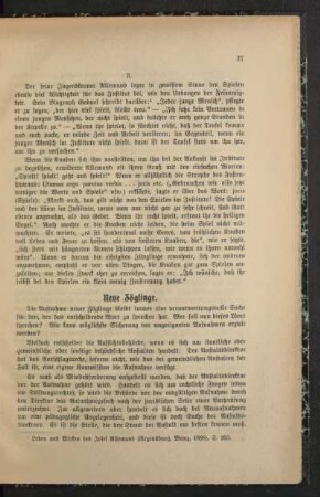 Neue Zöglinge